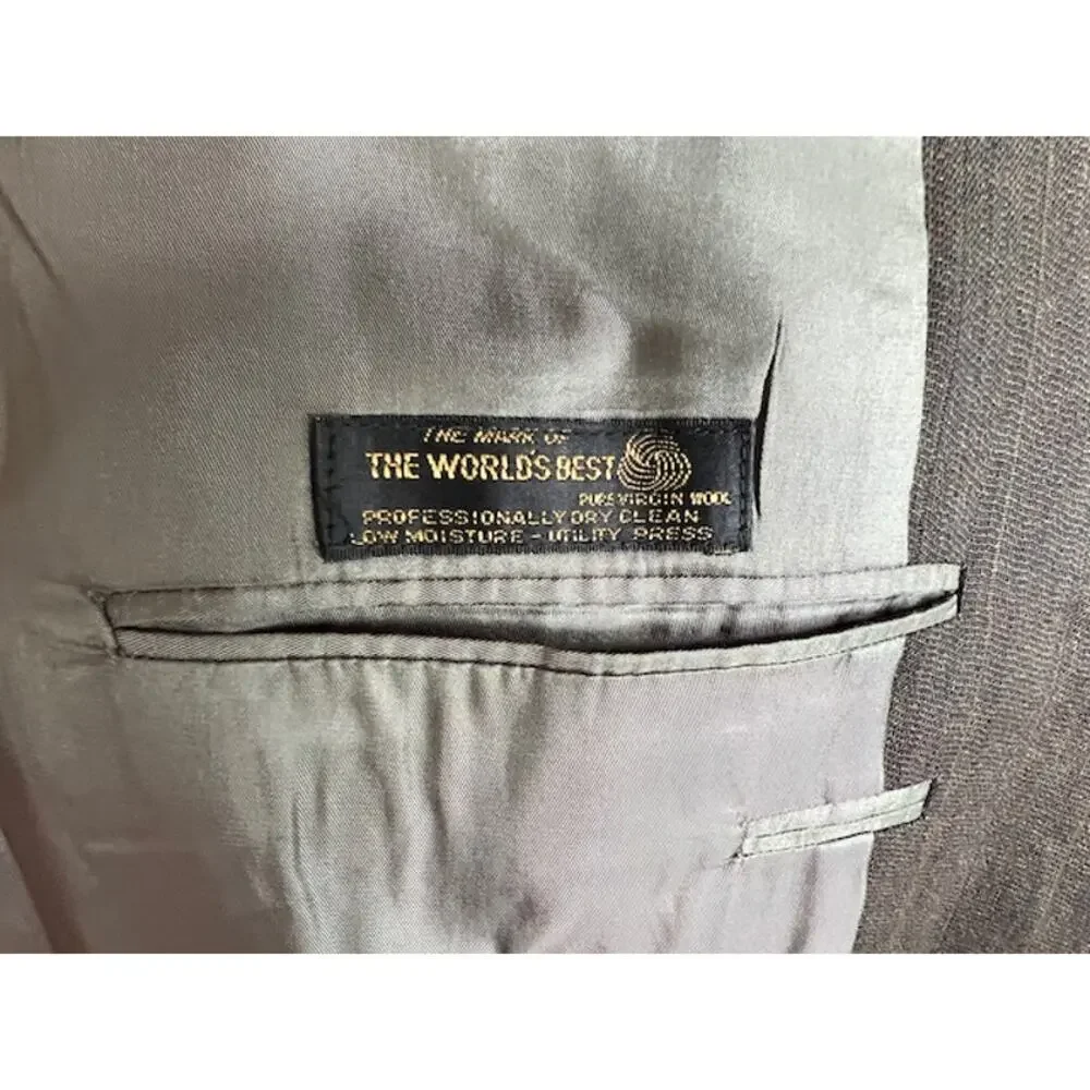 blazer 1980s pin striped tan brown